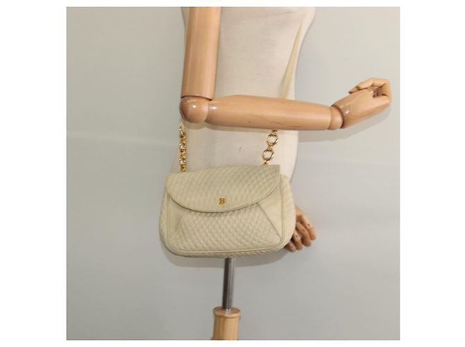 BALLY Borsa a Spalla in Pelle Beige Oro Auth bs28149 D'oro - vista 22