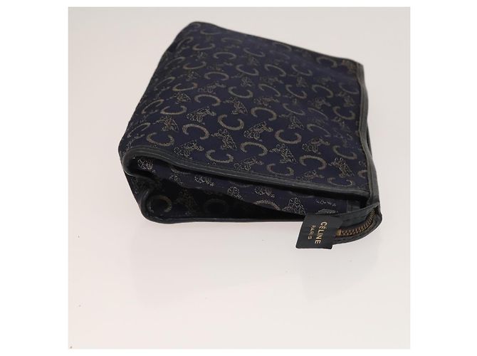 Céline Borsa Clutch in Tela Macadam CELINE PVC 3Set Marrone Beige Blu Marino Auth bs28179 Blu navy - vista 11