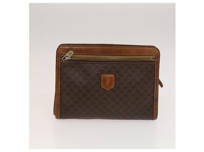 Céline Borsa Clutch in Tela Macadam CELINE PVC 3Set Marrone Beige Blu Marino Auth bs28179 Blu navy - vista 16