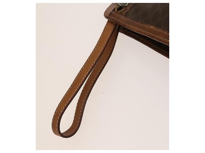 Céline Borsa Clutch in Tela Macadam CELINE PVC 3Set Marrone Beige Blu Marino Auth bs28179 Blu navy - vista 22
