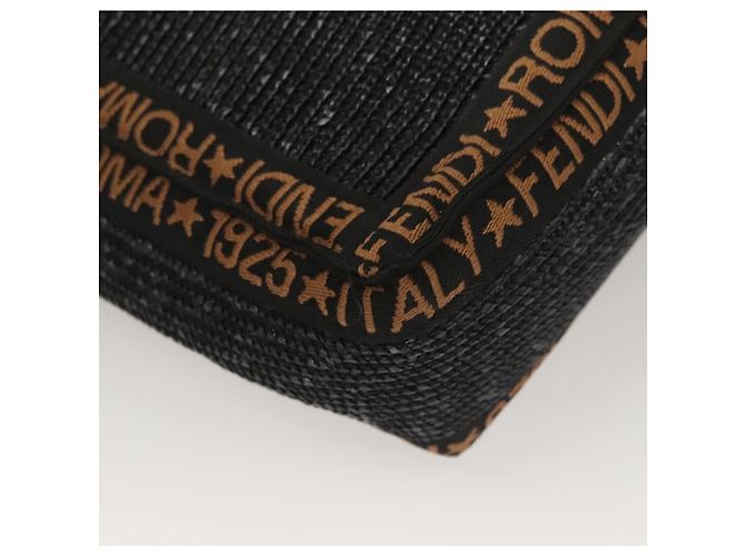 FENDI Tote Bag aus Stroh Schwarz Auth yk18835 - Ansicht 15