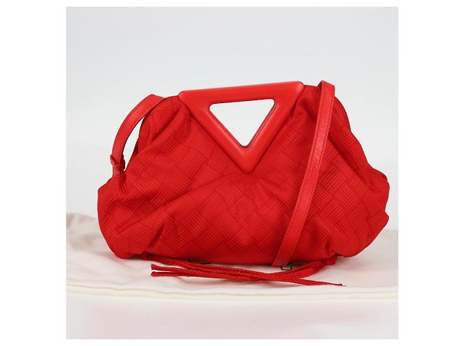 Autre Marque BOTTEGA VENETA Borsa a Mano Point Nylon 2 vie Rossa Oro Auth 132561M Rosso D'oro - vista 12