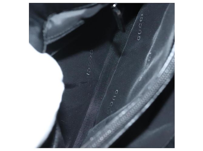 Bolsa de mão em nylon preto e prata Gucci Bamboo 002 1016 Auth ep9594 - vista 10