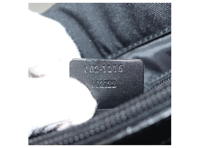 Bolsa de mão em nylon preto e prata Gucci Bamboo 002 1016 Auth ep9594 - vista 12