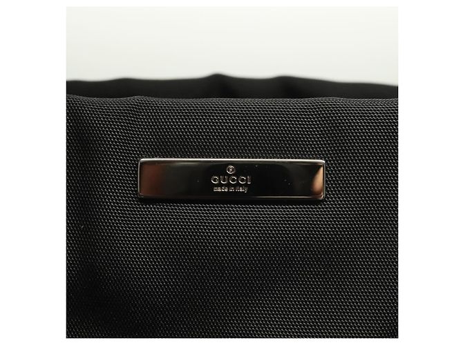 Bolsa de mão em nylon preto e prata Gucci Bamboo 002 1016 Auth ep9594 - vista 17