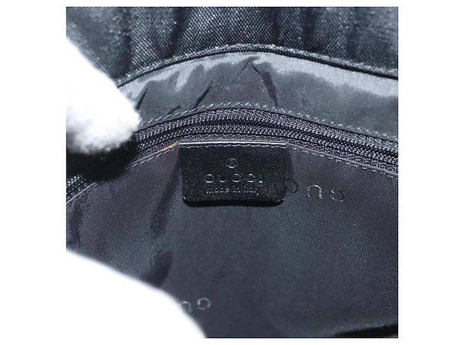 Bolsa de mão em nylon preto e prata Gucci Bamboo 002 1016 Auth ep9594 - vista 18