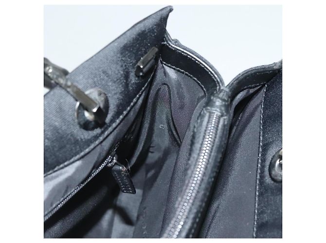 Bolsa de mão em nylon preto e prata Gucci Bamboo 002 1016 Auth ep9594 - vista 19