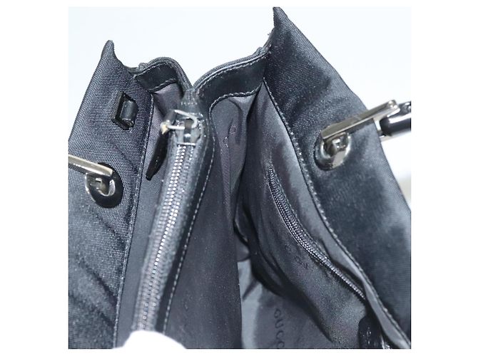 Bolsa de mão em nylon preto e prata Gucci Bamboo 002 1016 Auth ep9594 - vista 20