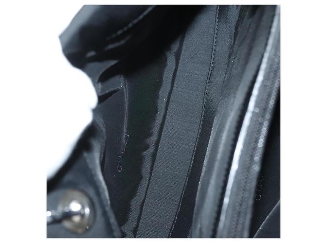Bolsa de mão em nylon preto e prata Gucci Bamboo 002 1016 Auth ep9594 - vista 21