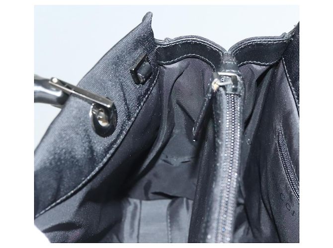 Bolsa de mão em nylon preto e prata Gucci Bamboo 002 1016 Auth ep9594 - vista 22