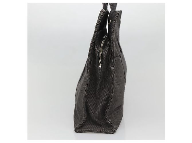 Hermès HERMES Her Line MM Tote Tasche Canvas Grau Silber Auth 132513 Braun - Ansicht 4