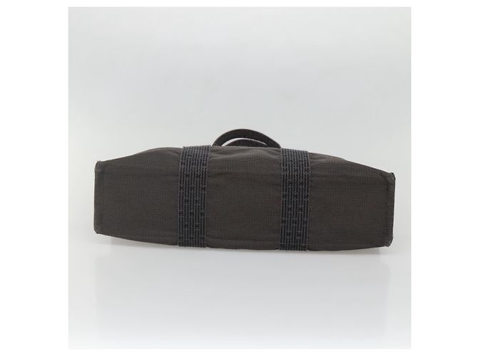 Hermès HERMES Her Line MM Tote Tasche Canvas Grau Silber Auth 132513 Braun - Ansicht 5