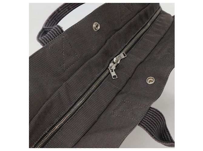 Hermès HERMES Her Line MM Tote Tasche Canvas Grau Silber Auth 132513 Braun - Ansicht 6