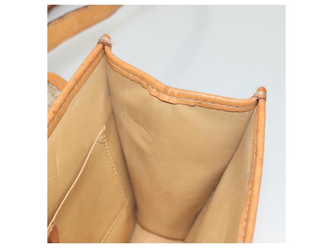 Céline Borsa a Spalla in Tela Macadam CELINE PVC Beige Oro Auth 133028 D'oro - vista 19