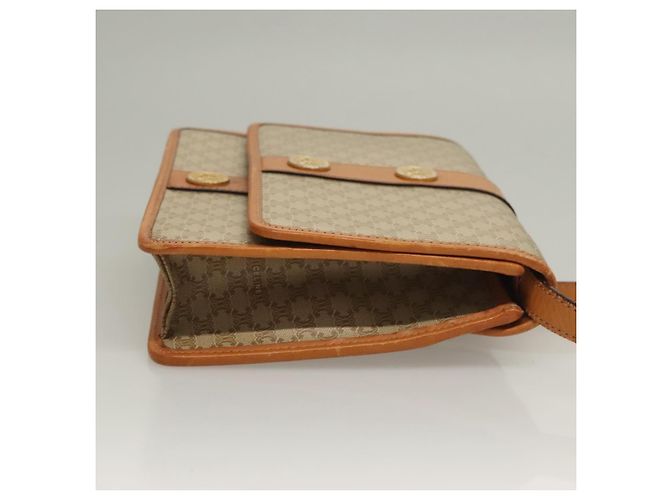Céline Borsa a Spalla in Tela Macadam CELINE PVC Beige Oro Auth 133028 D'oro - vista 3