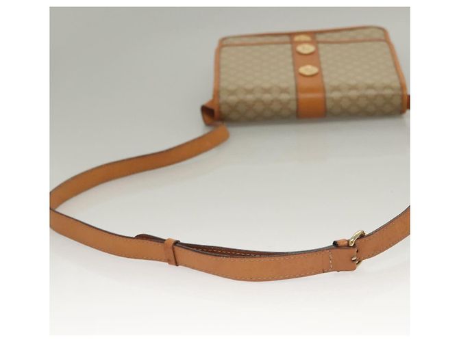 Céline Borsa a Spalla in Tela Macadam CELINE PVC Beige Oro Auth 133028 D'oro - vista 7