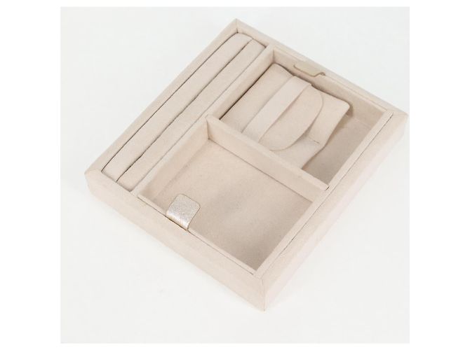 CHANEL Matelassé Schmuckkästchen Schmuckbox Lammleder Gold CC Auth 129974SM Golden - Ansicht 23