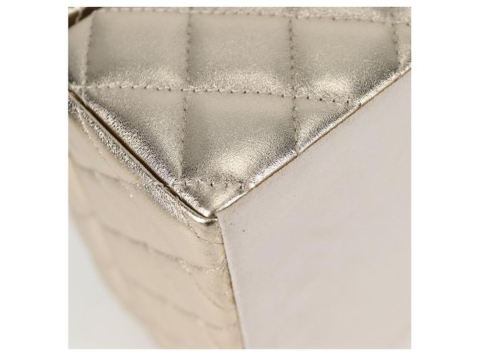 CHANEL Matelassé Schmuckkästchen Schmuckbox Lammleder Gold CC Auth 129974SM Golden - Ansicht 7