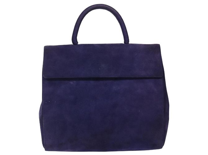 PRADA Borsa a Mano Camoscio Viola Oro Auth 132139 D'oro Porpora - vista 13