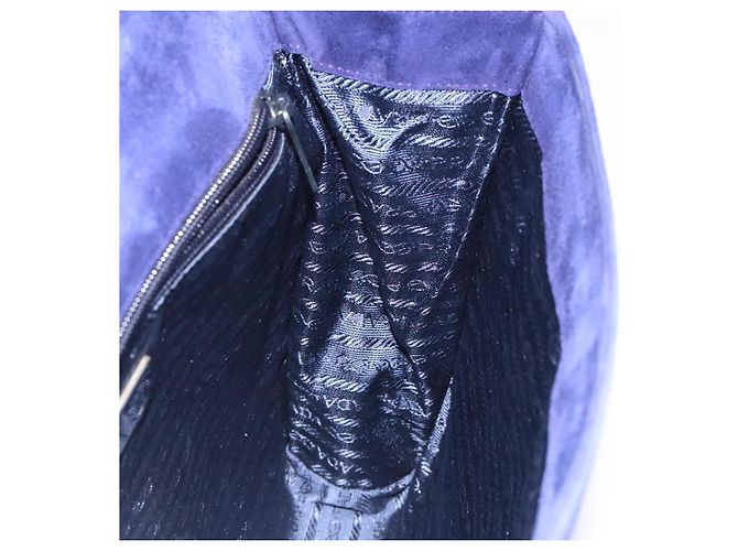 PRADA Borsa a Mano Camoscio Viola Oro Auth 132139 D'oro Porpora - vista 18