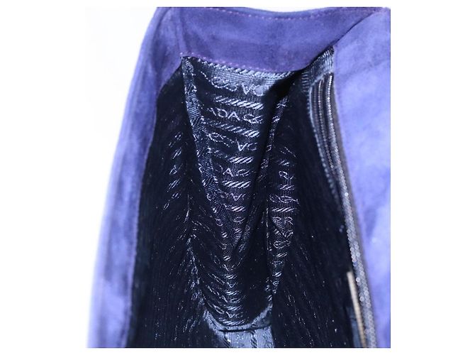 PRADA Borsa a Mano Camoscio Viola Oro Auth 132139 D'oro Porpora - vista 19