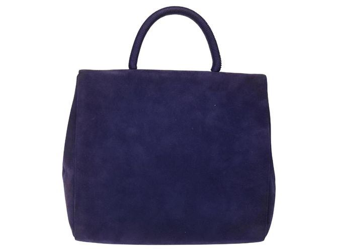 PRADA Borsa a Mano Camoscio Viola Oro Auth 132139 D'oro Porpora - vista 2