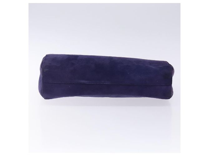 PRADA Borsa a Mano Camoscio Viola Oro Auth 132139 D'oro Porpora - vista 5