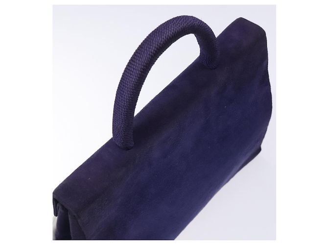 PRADA Borsa a Mano Camoscio Viola Oro Auth 132139 D'oro Porpora - vista 6