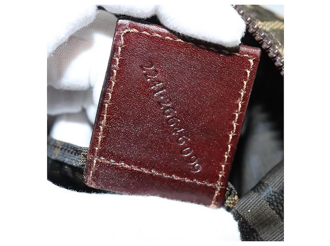 Borsa Boston in tela Zucca FENDI marrone nero Auth BA4042 - vista 12