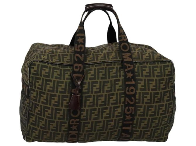 Borsa Boston in tela Zucca FENDI marrone nero Auth BA4042 - vista 13