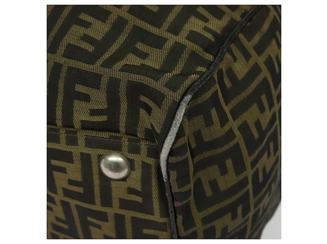 Borsa Boston in tela Zucca FENDI marrone nero Auth BA4042 - vista 15