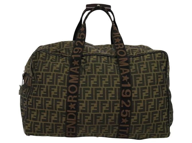 Borsa Boston in tela Zucca FENDI marrone nero Auth BA4042 - vista 2