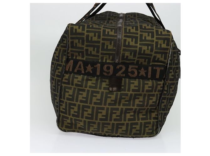 Borsa Boston in tela Zucca FENDI marrone nero Auth BA4042 - vista 3
