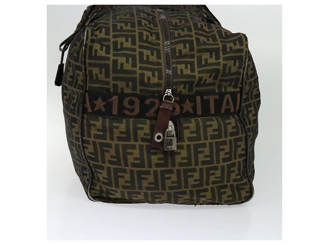 Borsa Boston in tela Zucca FENDI marrone nero Auth BA4042 - vista 4