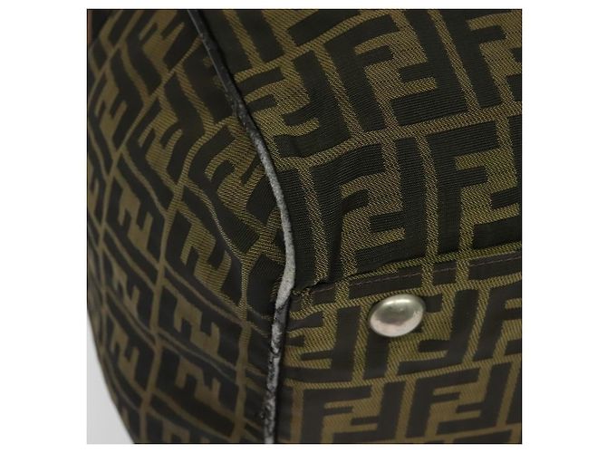 Borsa Boston in tela Zucca FENDI marrone nero Auth BA4042 - vista 8
