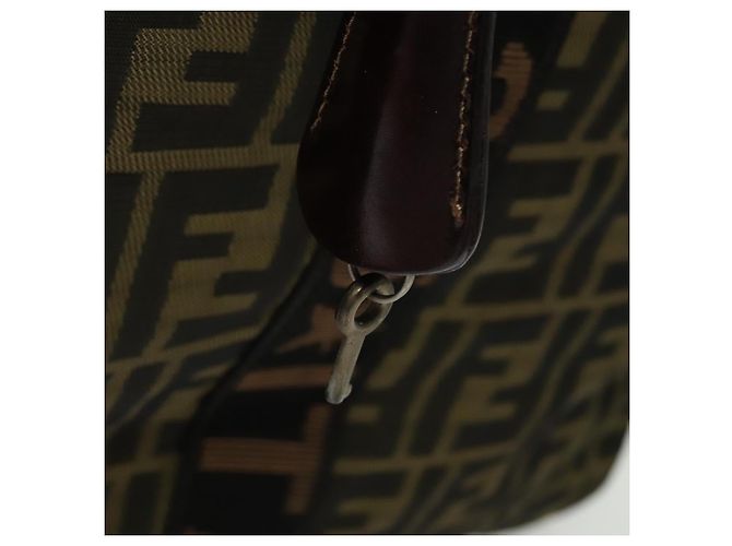 Borsa Boston in tela Zucca FENDI marrone nero Auth BA4042 - vista 9