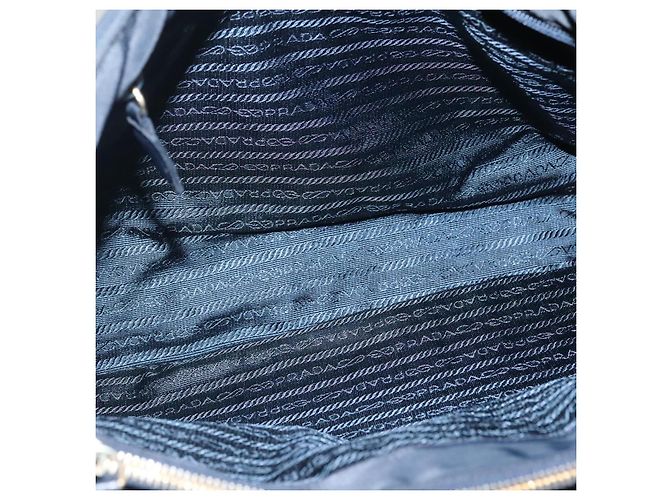Borsa a Spalla con Catena PRADA in Nylon Blu Navy Oro Auth sw1307 D'oro - vista 11