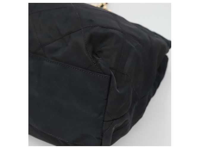 Borsa a Spalla con Catena PRADA in Nylon Blu Navy Oro Auth sw1307 D'oro - vista 15