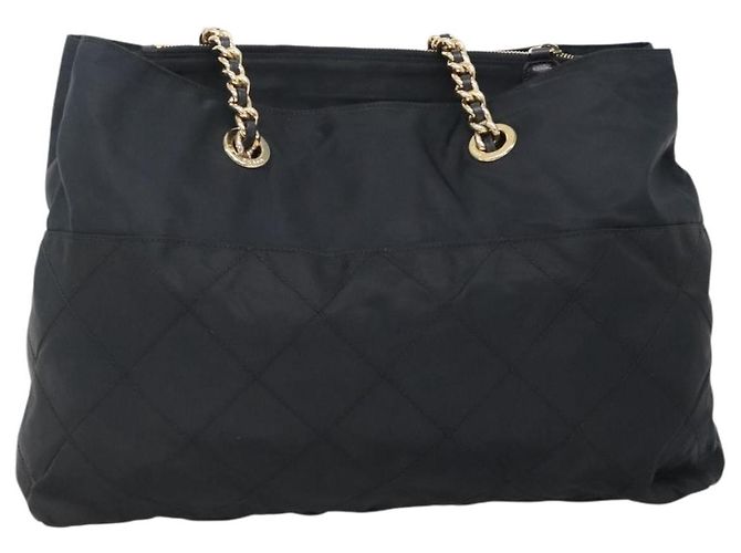 Borsa a Spalla con Catena PRADA in Nylon Blu Navy Oro Auth sw1307 D'oro - vista 2