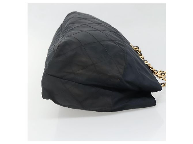 Borsa a Spalla con Catena PRADA in Nylon Blu Navy Oro Auth sw1307 D'oro - vista 3
