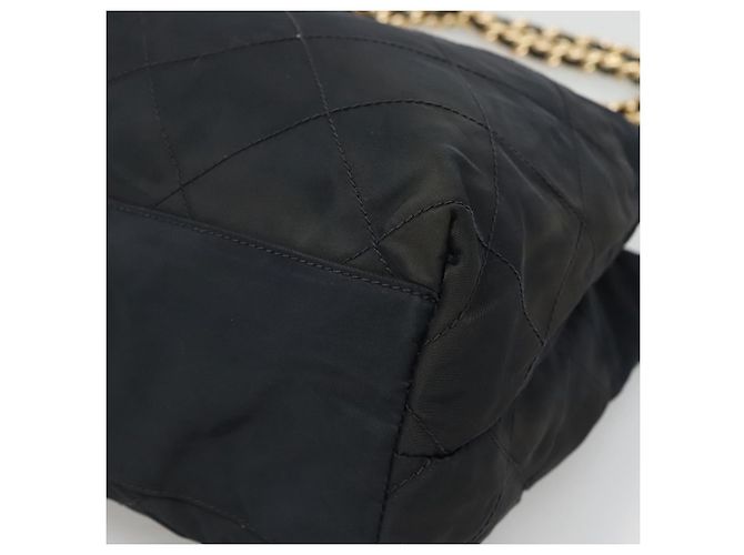 Borsa a Spalla con Catena PRADA in Nylon Blu Navy Oro Auth sw1307 D'oro - vista 9