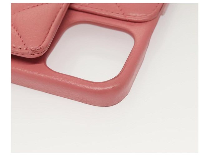 Camera CHANEL Matelasse Chain iPhone Case Lamb Skin Pink CC Auth PP819 - view 15