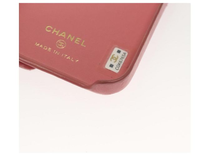 Camera CHANEL Matelasse Chain iPhone Case Lamb Skin Pink CC Auth PP819 - view 16