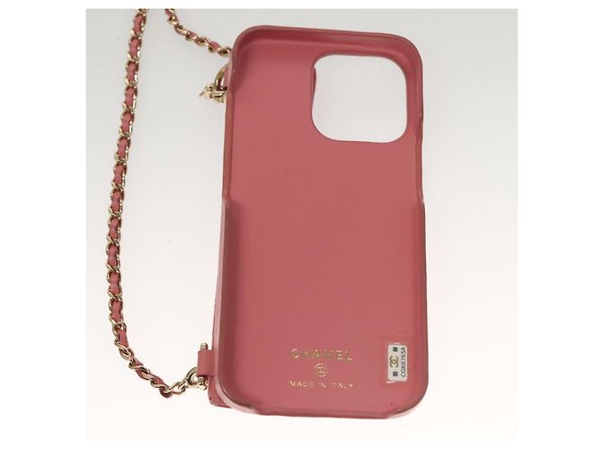 Camera CHANEL Matelasse Chain iPhone Case Lamb Skin Pink CC Auth PP819 - view 9
