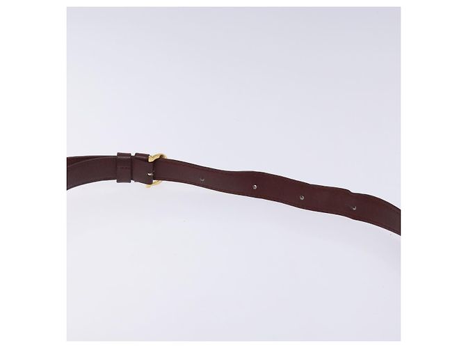 Cartier Borsa a spalla Must Line in pelle bordeaux e oro Auth gh394 D'oro Bordò - vista 8