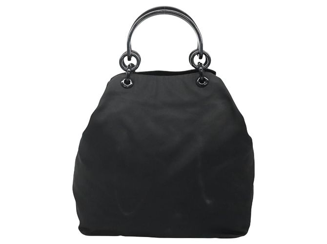 PRADA Borsa a mano in nylon nera Auth bs28060 Nero - vista 13