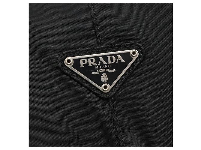 PRADA Borsa a mano in nylon nera Auth bs28060 Nero - vista 17