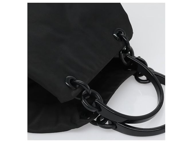 PRADA Borsa a mano in nylon nera Auth bs28060 Nero - vista 6