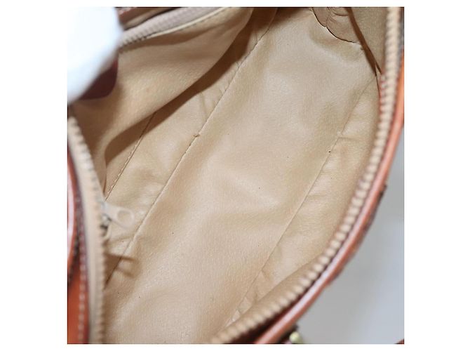 Céline CELINE Macadam Canvas Hand Bag PVC Leather Beige Gold Auth 132516 Golden - view 10