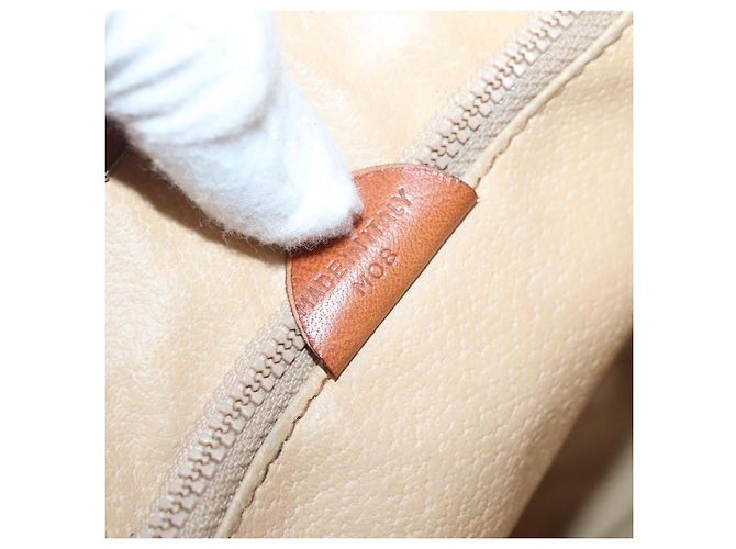 Céline CELINE Macadam Canvas Hand Bag PVC Leather Beige Gold Auth 132516 Golden - view 12